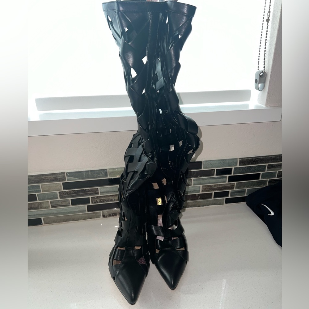 Criss Cross patterened heels